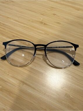 RayBan Round Clear Lens Glasses with Black Top Frame